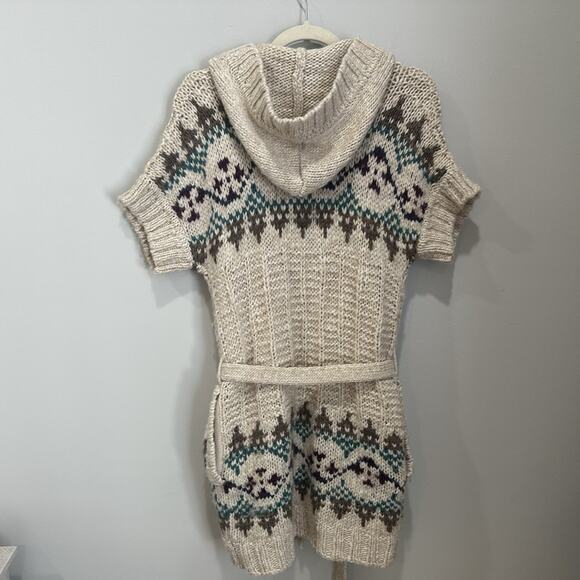 Aeropostale Cardigan Sweater Women X Small Aztec Boho Wool Blend Hood Pockets - Picture 5 of 6